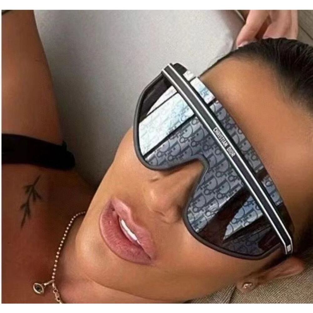 NEW Dior DiorClub M2U Shield Mask Sunglasses Blue Logo